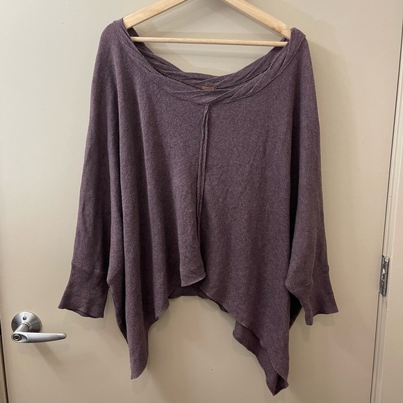 Free People Batwing Oversized Sweater size small wool cotton blend fall bohemian - Picture 2 of 6
